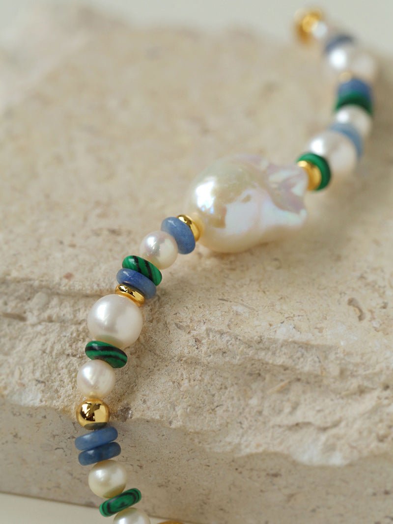 Colorful Beads & Baroque Pearls Twisted Chain Bracelet - floysun