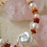 Colorful Beads & Baroque Pearls Twisted Chain Bracelet - floysun