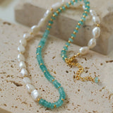 Colorful Natural Stone Stacked Beads Necklace - floysun