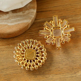 Crystal Cross Brooch & Sunflower Pearl Brooch - floysun
