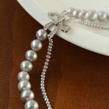 Double-Layer Freshwater Gray Pearl Necklace - floysun