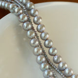 Double-Layer Freshwater Gray Pearl Necklace - floysun