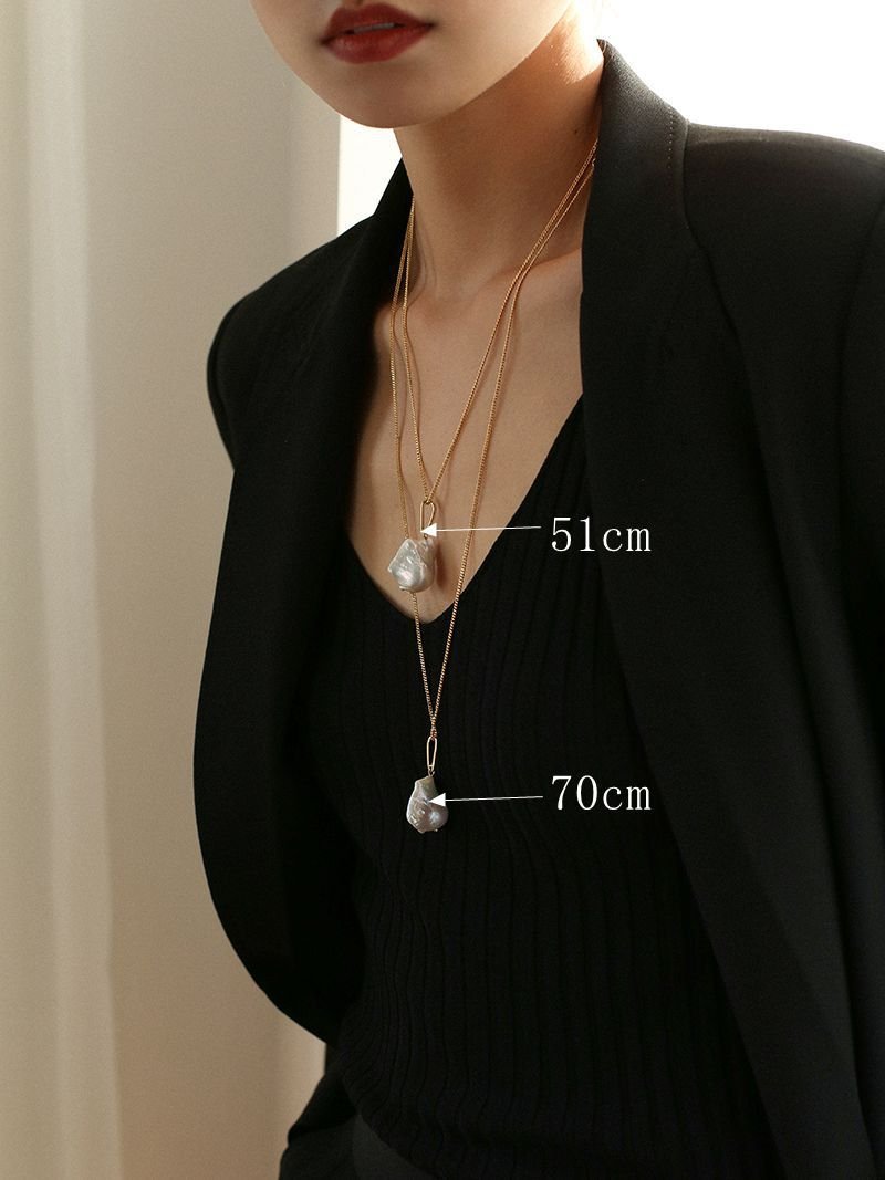 Fashion Baroque Shaped Pearl Pendant Necklace - floysun