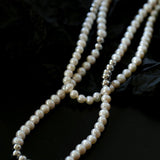 Fashion Freshwater Pearl Long Silver Necklace - floysun