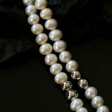 Fashion Freshwater Pearl Long Silver Necklace - floysun