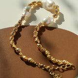 Fashionable Metallic Baroque Pearl Necklace A Style - floysun