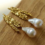 French Style Lava Baroque Pearl Earrings - floysun