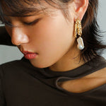 French Style Lava Baroque Pearl Earrings - floysun