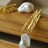 French Style Lava Baroque Pearl Earrings - floysun