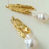 French Style Lava Baroque Pearl Earrings - floysun