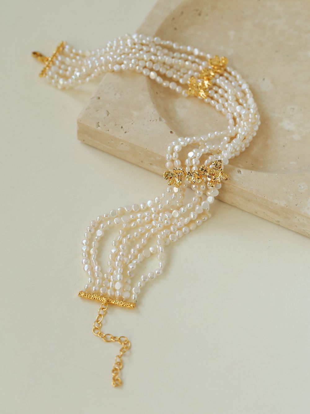 French Style Mini Multi-Layered Pearl Necklace - floysun