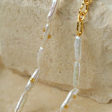 Freshwater Baroque Pearl Overlapping Clavicle Chain - floysun