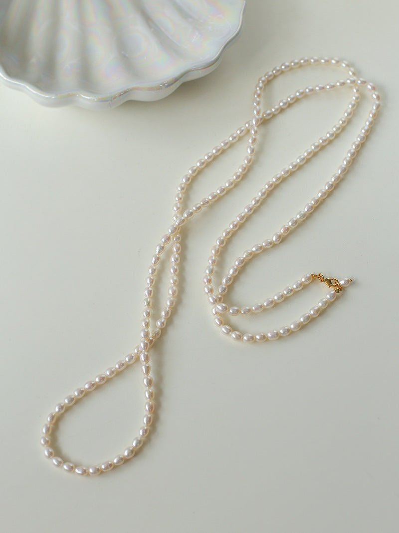 Freshwater Grey Pearl Multilayer Long Necklace 120cm - floysun