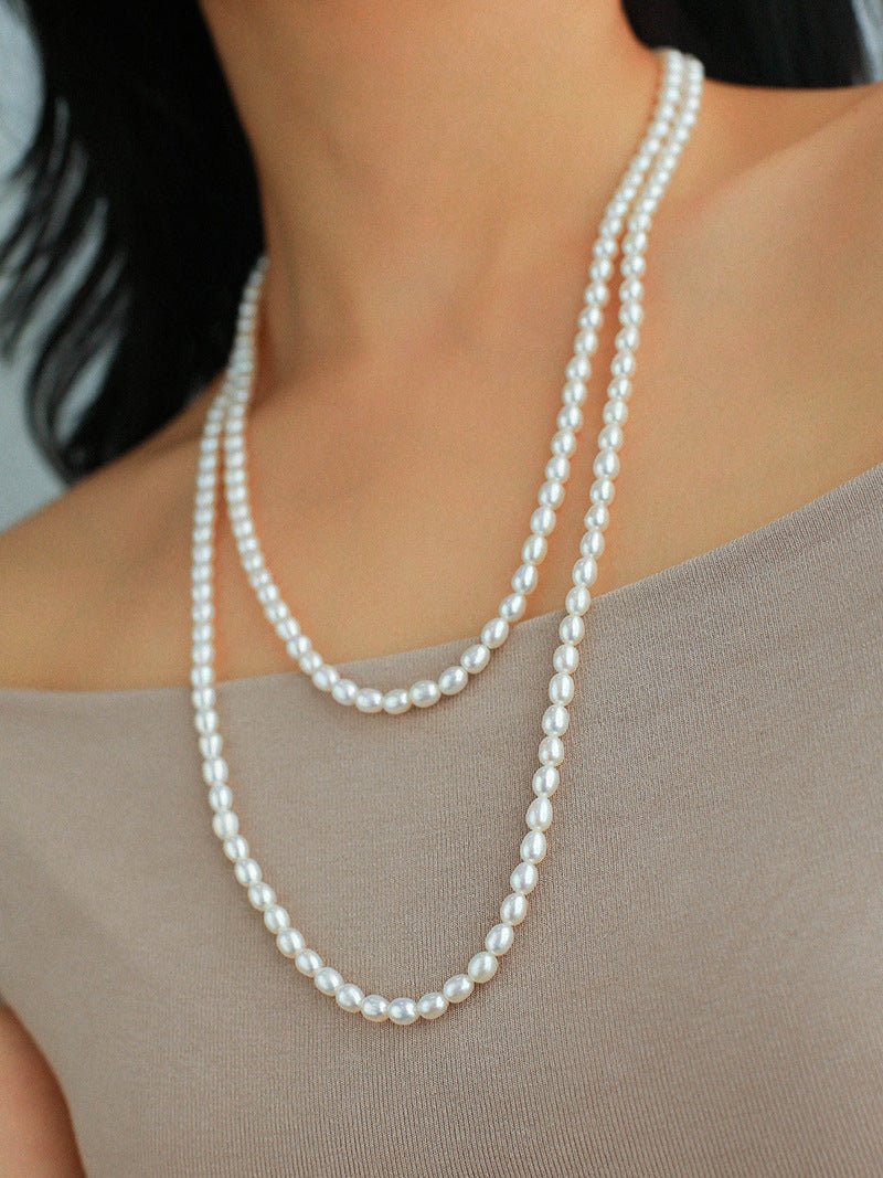 Freshwater Grey Pearl Multilayer Long Necklace 120cm - floysun