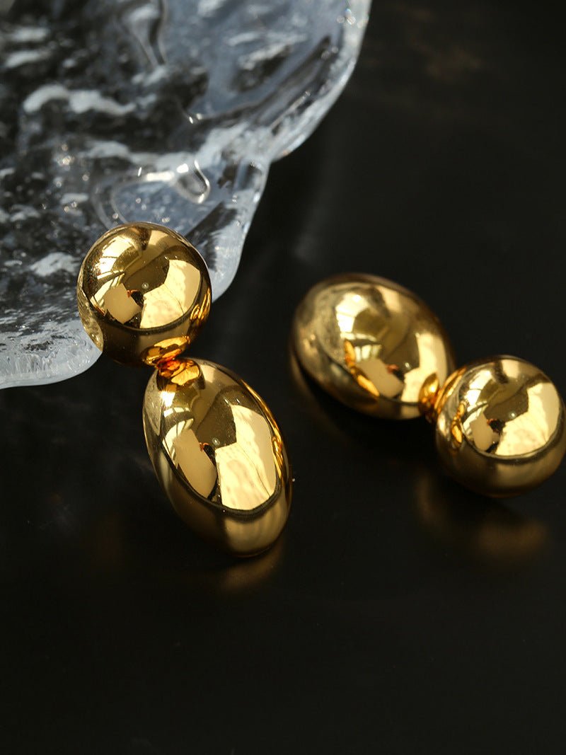 Geometric Metal Scenery Oval Earrings - floysun