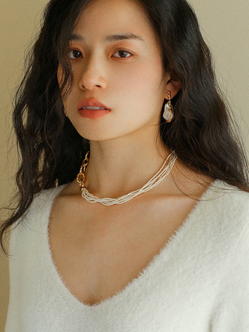 Gold Hooked Branch Baroque Earrings - floysun