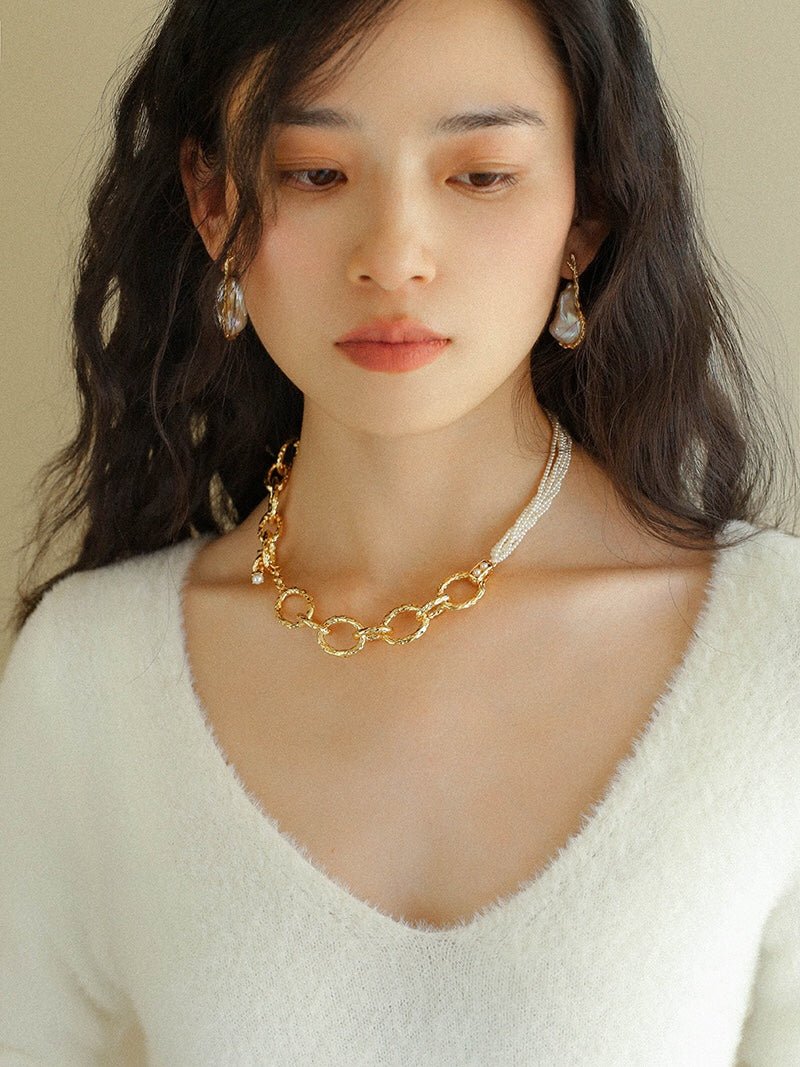 Gold Hooked Branch Baroque Earrings - floysun
