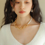 Gold Hooked Branch Baroque Earrings - floysun