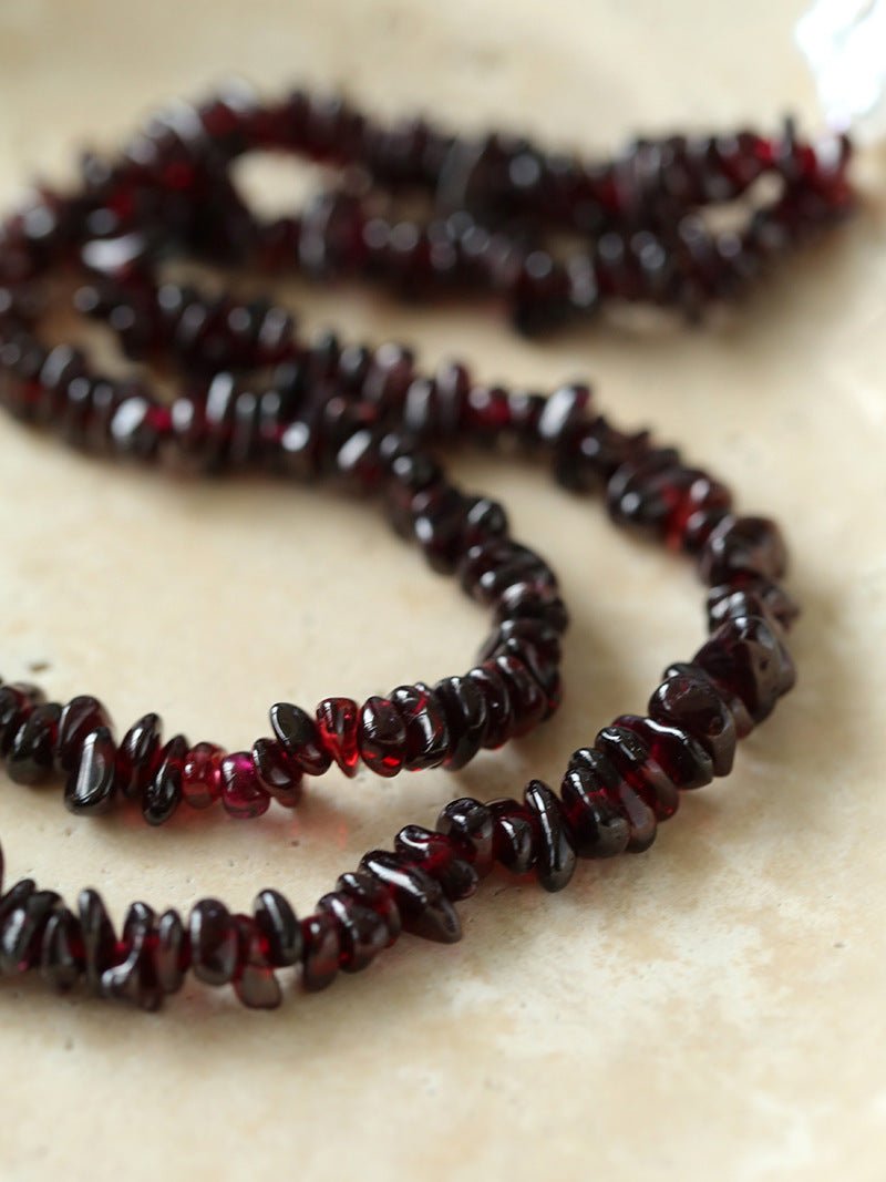 Golden Radiance: Baroque Pearl and Garnet Necklace - floysun