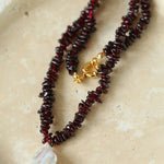 Golden Radiance: Baroque Pearl and Garnet Necklace - floysun