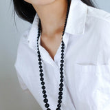 Gradient Black Onyx Long Necklace - floysun