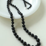Gradient Black Onyx Long Necklace - floysun