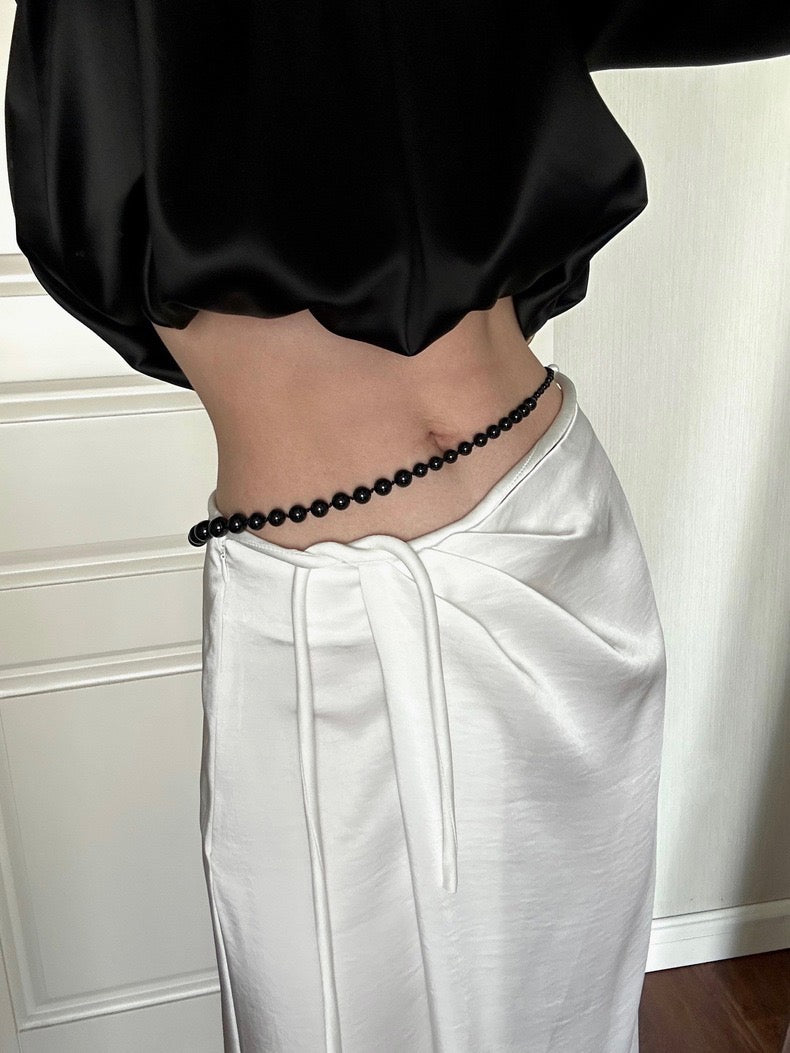 Gradient Black Onyx Long Necklace - floysun