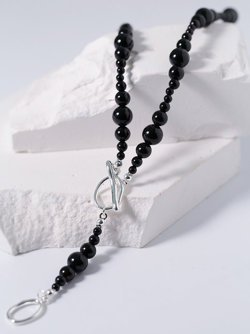Gradual Black Onyx Clavicle Chain - floysun