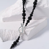 Gradual Black Onyx Clavicle Chain - floysun