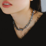 Gray Purple Fantasy Petals Freshwater Pearls Necklace - floysun