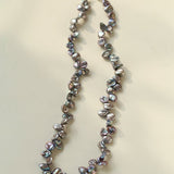 Gray Purple Fantasy Petals Freshwater Pearls Necklace - floysun