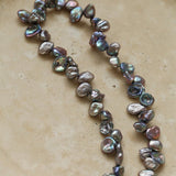 Gray Purple Fantasy Petals Freshwater Pearls Necklace - floysun