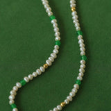 Green Agate Pearl Beaded Necklace - floysun