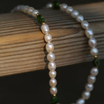 Green Stone Shaped Pearl Necklace - floysun
