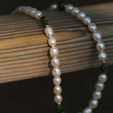 Green Stone Shaped Pearl Necklace - floysun