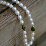 Green Stone Shaped Pearl Necklace - floysun