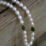 Green Stone Shaped Pearl Necklace - floysun