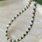 Handmade Green Natural Stone Beaded Pearl Necklace - floysun