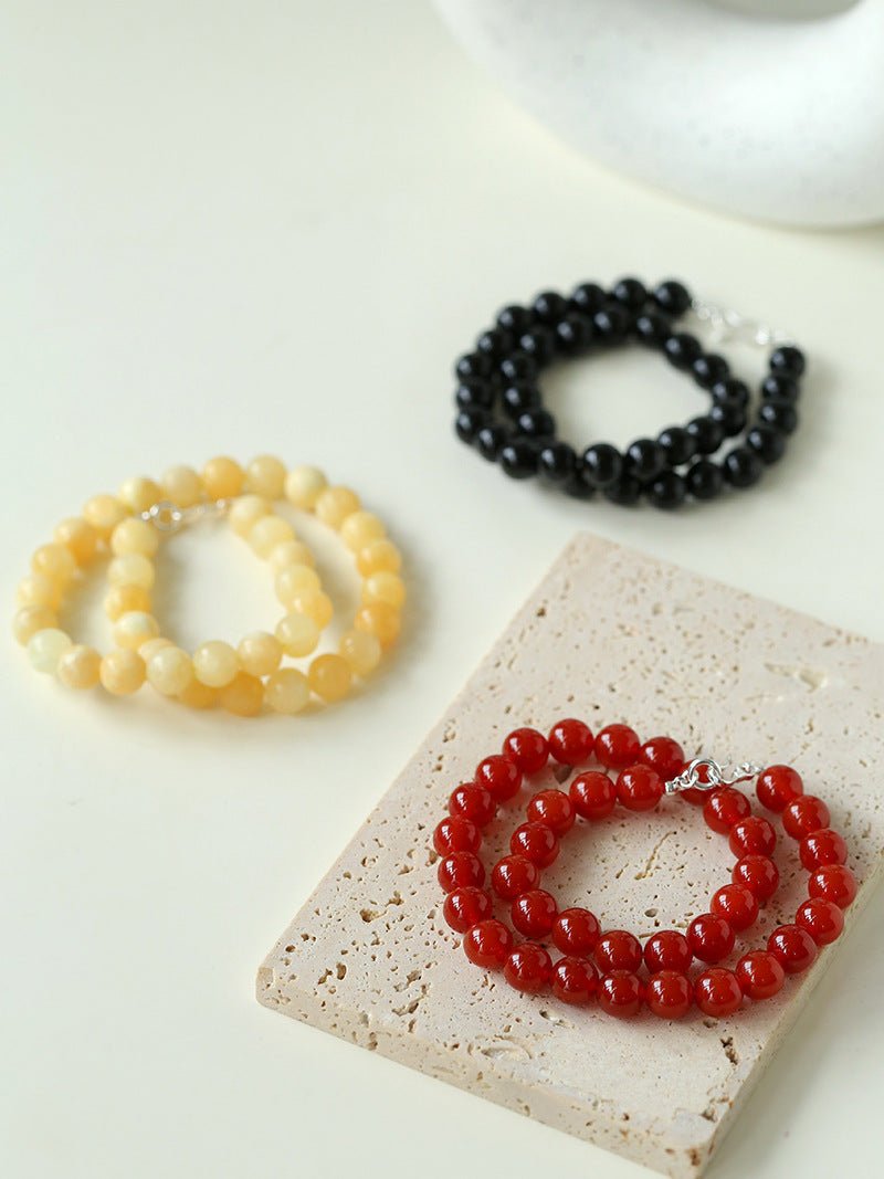 Harmonious Gemstone Necklace Black Onyx 10mm - floysun
