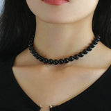 Harmonious Gemstone Necklaces Black Onyx Stones 10mm - floysun