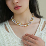 Hemp Gray Mixed Color Tahitian 6mm Round Pearls Necklace - floysun