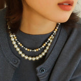 Hemp Gray Mixed Color Tahitian 6mm Round Pearls Necklace - floysun