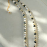 Hemp Gray Mixed Color Tahitian 6mm Round Pearls Necklace - floysun