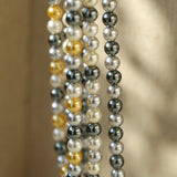 Hemp Gray Mixed Color Tahitian 6mm Round Pearls Necklace - floysun
