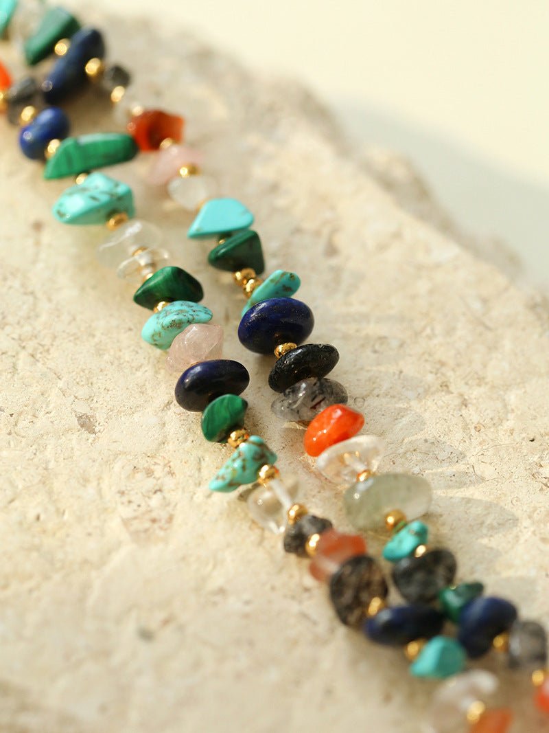 Irregular Colored Gravel Clavicle Chains And Bracelets - floysun