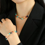 Irregular Colored Gravel Clavicle Chains And Bracelets - floysun