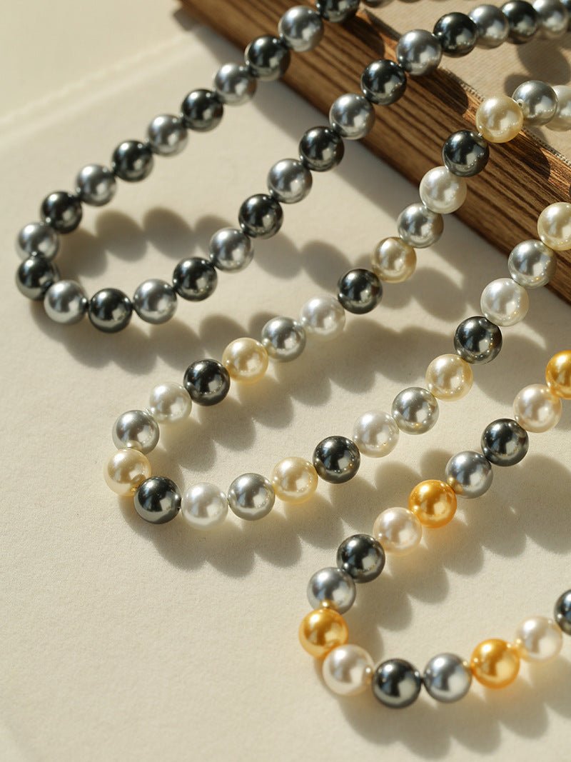 Korea Mixed Color 10MM Round Pearl Necklaces - floysun