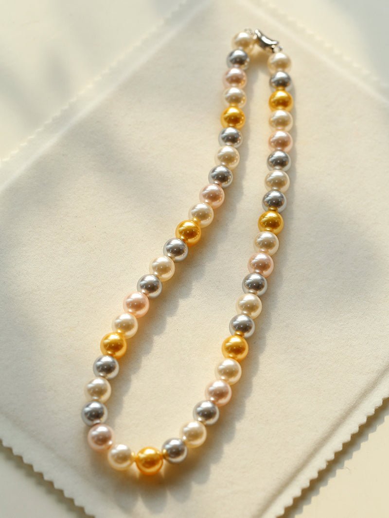 Korea Mixed Color 10MM Round Pearl Necklaces - floysun