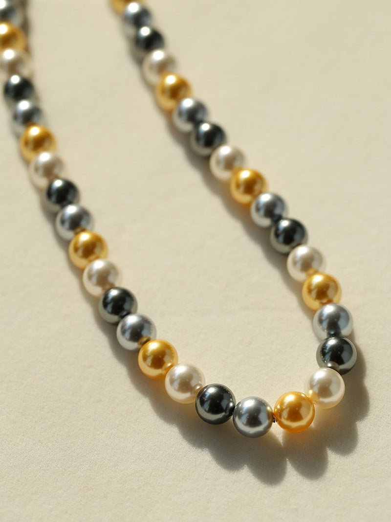 Korea Mixed Color 10MM Round Pearl Necklaces - floysun