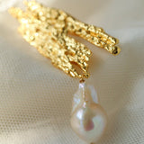 Landscape Lava Series Large Baroque Pearl Brooch - floysun